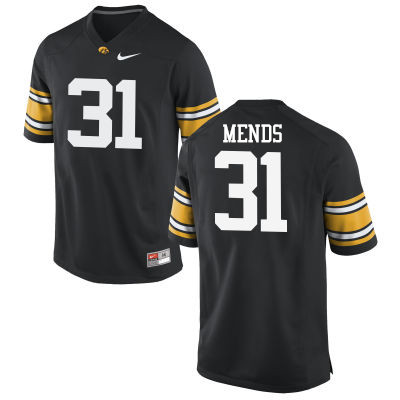 Men Iowa Hawkeyes #31 Aaron Mends College Football Jerseys-Black - Click Image to Close